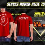 T-SHIRT,SENSES ROUND NECK T-SHIRT COTTON SHEILD RED - 2xl