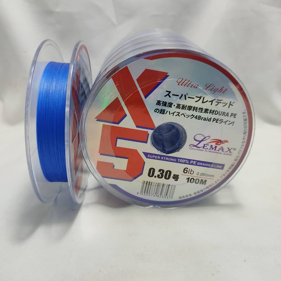 LEMAX X5 UL SUPER STRONG 100% PE BRAIDED LINE BLUE (100M) - SUG