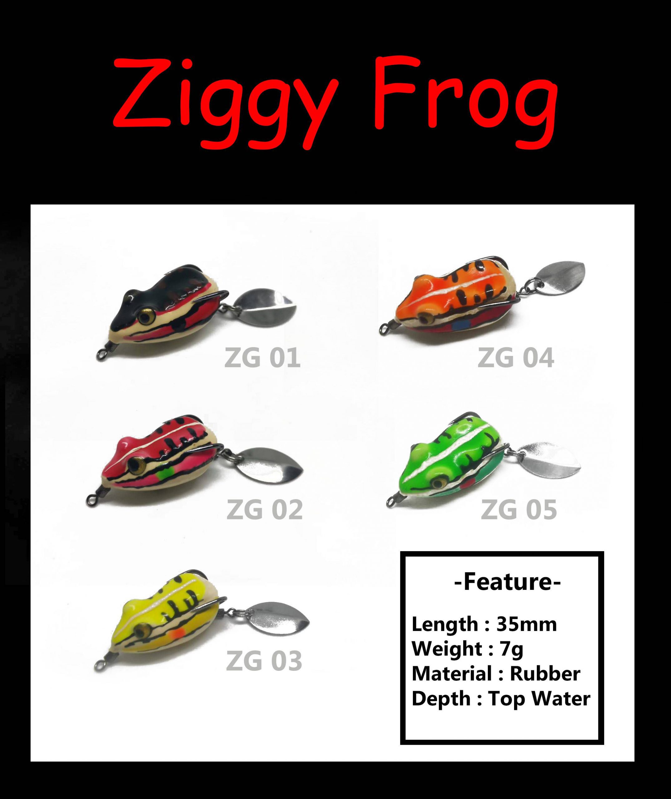 EXP Ziggy Soft Rubber Frog Fishing Lures