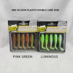 SOFT LURE, ABX SILICON PLASTIC DOUBLE COLOR LURE 50MM - pink-green
