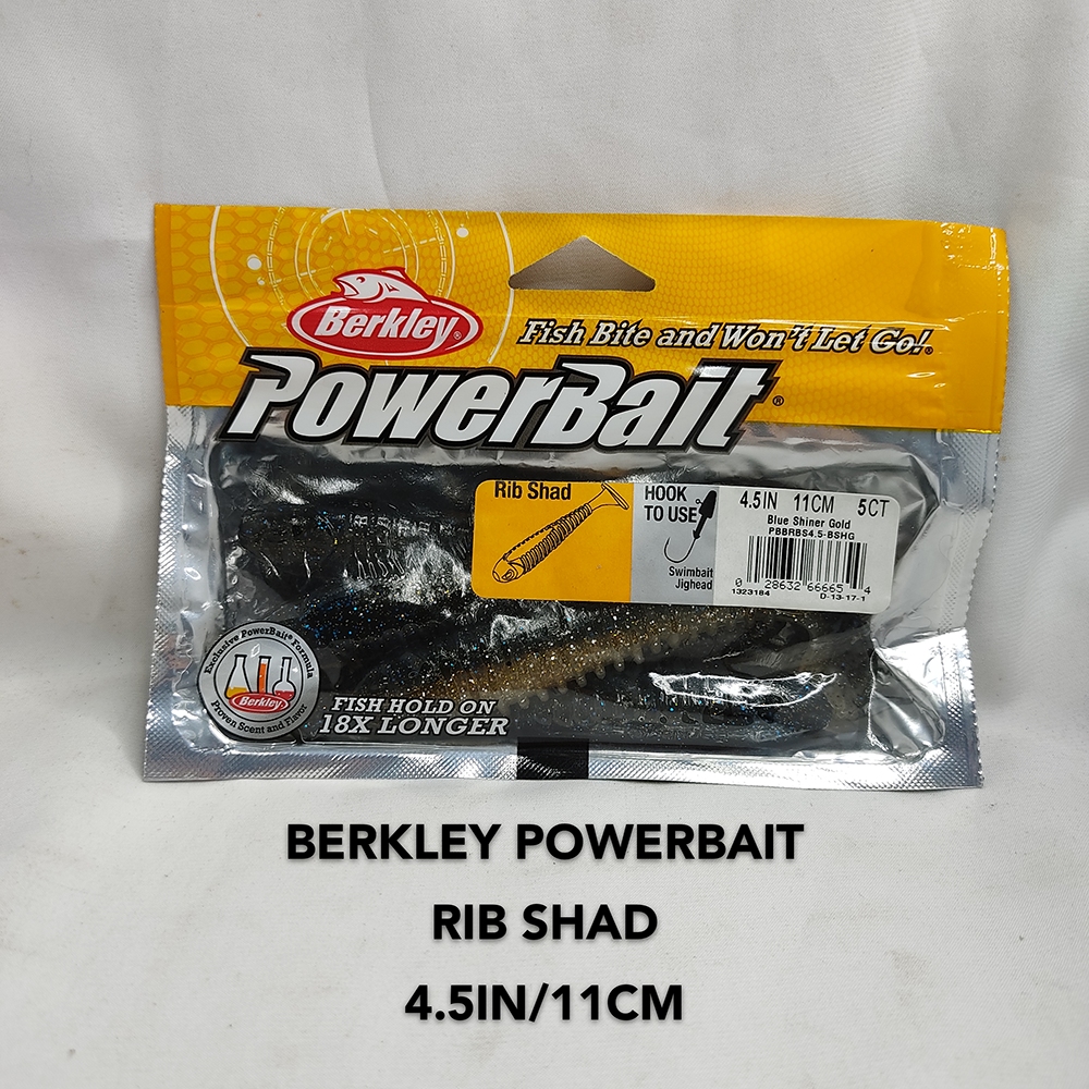 Berkley Powerbait Rib Shad Bait 4.5 11cm Fishing Bait - Pack of 5