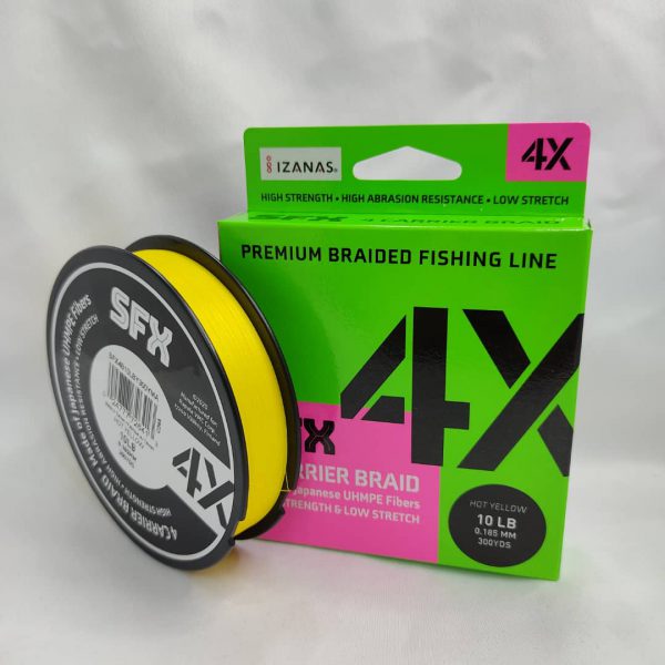 BRAIDED LINE, SUFIX 4X CARRIER BRAID HOT YELLOW (300YDS) – SUG