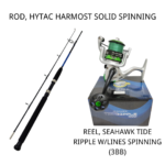 SPINNING MEDIUM ACTION COMBO SET, HYTAC HARMOST SOLID SPINNING ROD + SEAHAWK TIDE RIPPLE W/LINES SPINNING REEL (3BB) - HMS602 - 4000