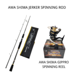 SET COMBO PELBAGAI GUNA, AWA SHIMA JERKER SPINNING ROD + AWA SHIMA GIPPRO SPINNING REEL - 602S - 4000