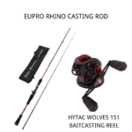 CASTING COMBO SET, EUPRO RHINO CASTING ROD + HYTAC WOLVES 151 BAITCASTING REEL - RIC602 - WV151