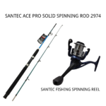 SPINNING COMBO SET, SANTEC ACE PRO SOLID SPINNING ROD 2974 + SANTEC FISHING SPINNING REEL - 2974-165 - length-56 - 2000 - random-choose