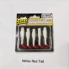 SOFT LURE, ABX SILICON PLASTIC DOUBLE COLOR LURE 50MM - white-red-tail