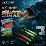 EXTEND EX-BAIT FANTOM 15X SUPER STRETCH SOFT LURE - 11.5CM (MIX COLOUR)